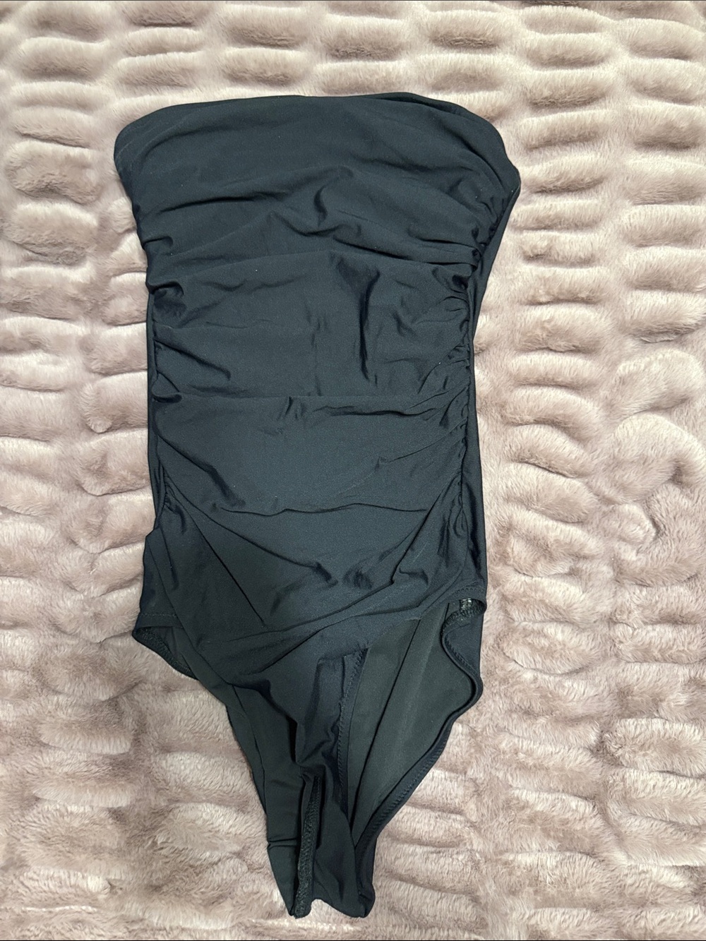 Black Strapless woman’s One-Piece Swimsuit 4 Tall